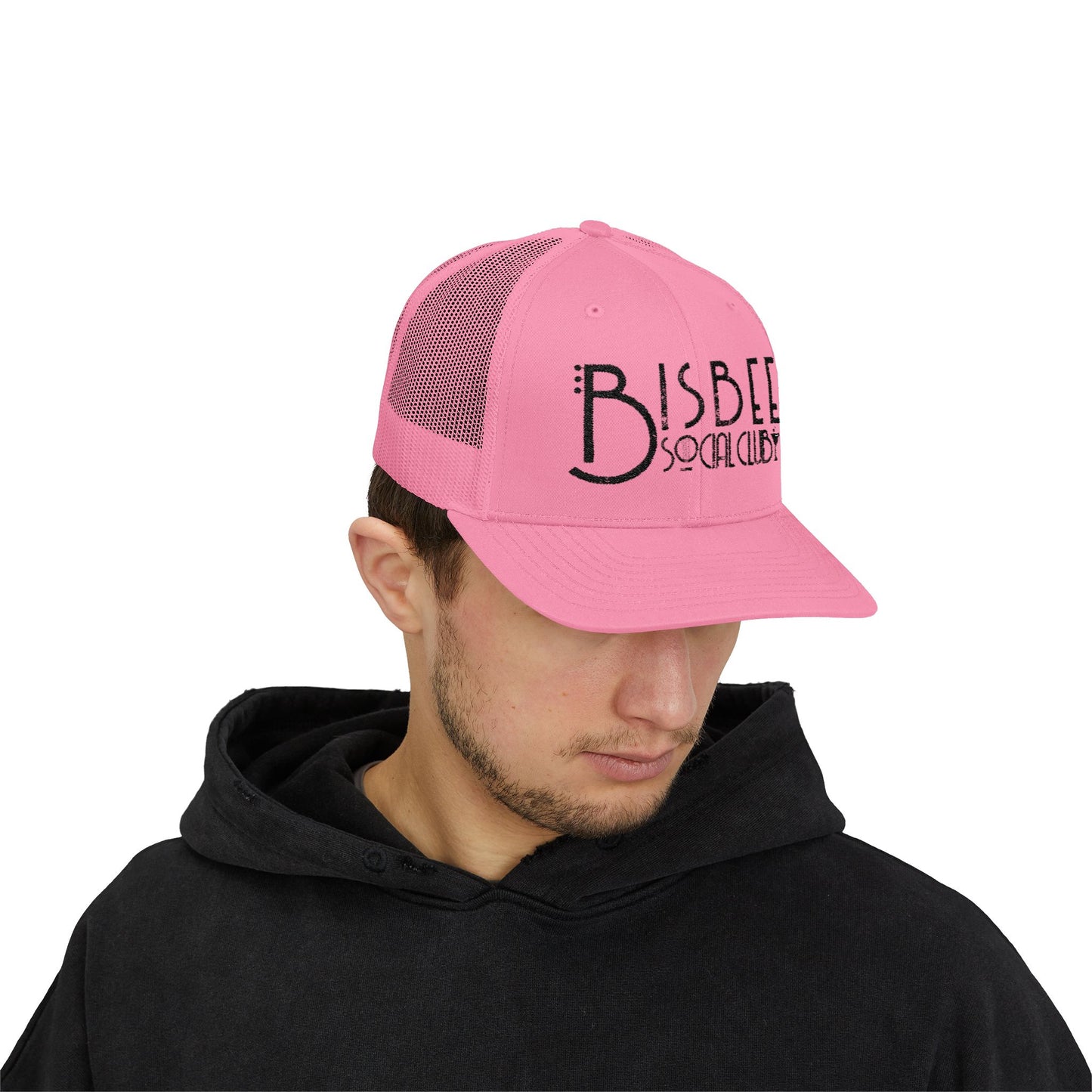 Stylish Red Snapback Trucker Cap - Bisbee Social Club Design