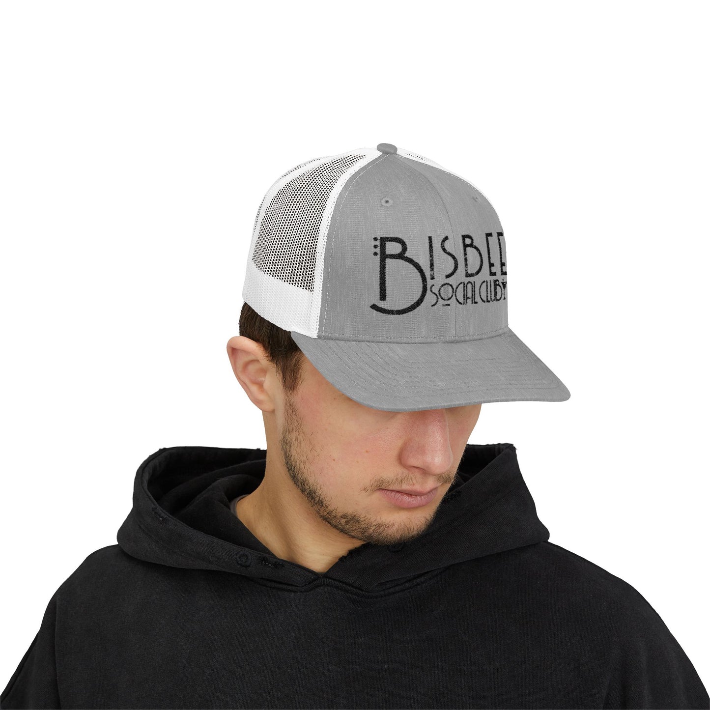 Stylish Red Snapback Trucker Cap - Bisbee Social Club Design