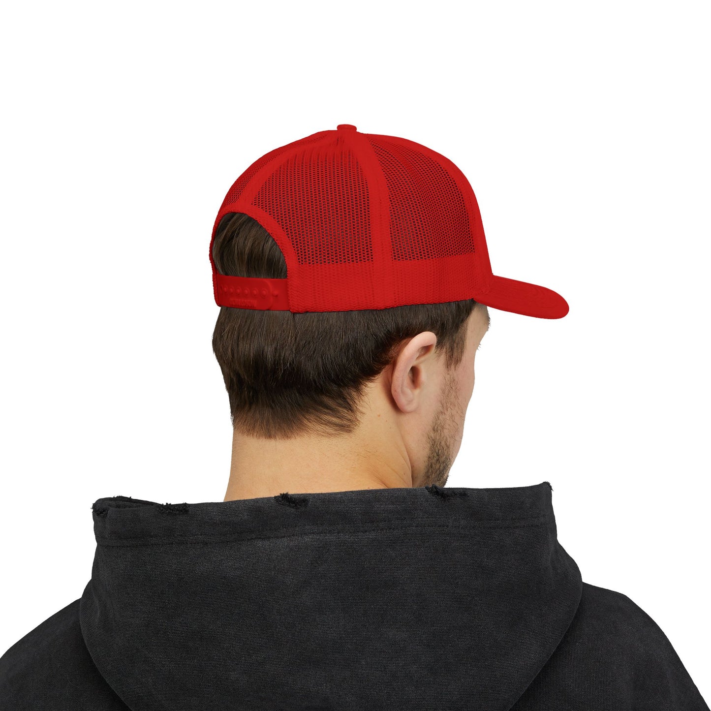 Stylish Red Snapback Trucker Cap - Bisbee Social Club Design